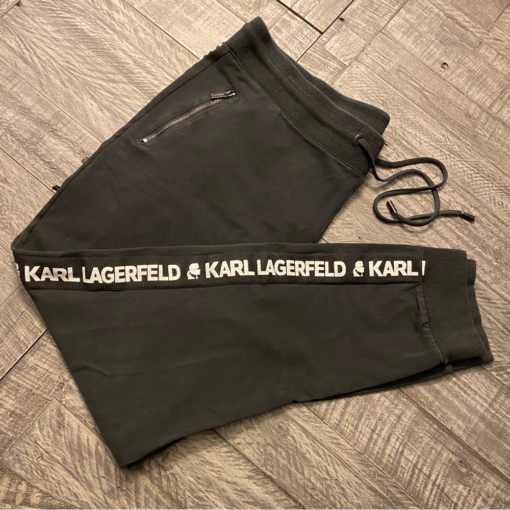 Karl Lagerfeld Black Leggings with Logo Detail